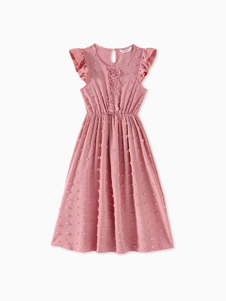 Swiss Dot Lace Detail Dresse