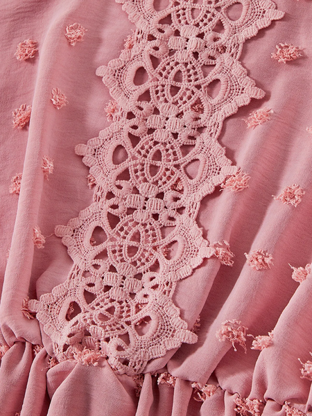 Swiss Dot Lace Detail Dresse