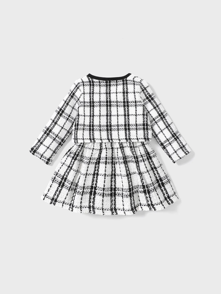 Classic and Elegant 2-piece Dress and Cardigan Set (Size: 5-6 years old)