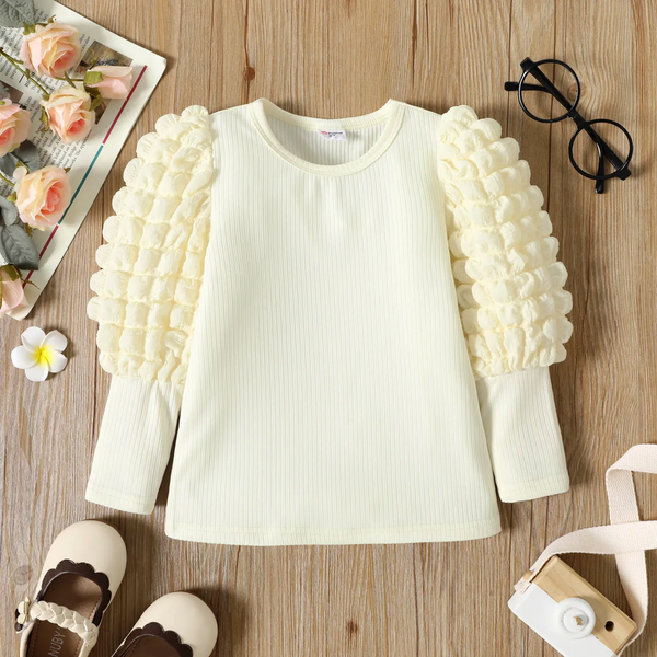 Toddler Girl Puff-sleeve Tee (3 Years old)