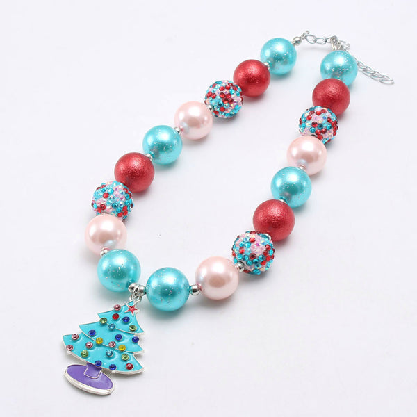 Christmas Tree Chunky Necklace + Bracelet Set
