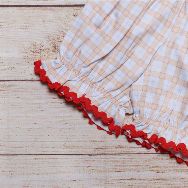 Bow Back Crab Print Ruffle Shorts Set