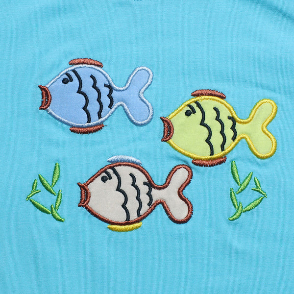 Fish Applique Top & Shorts Set