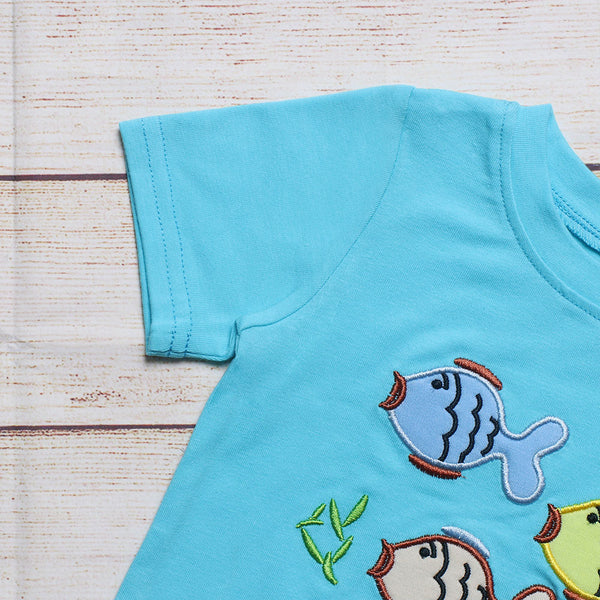 Fish Applique Top & Shorts Set