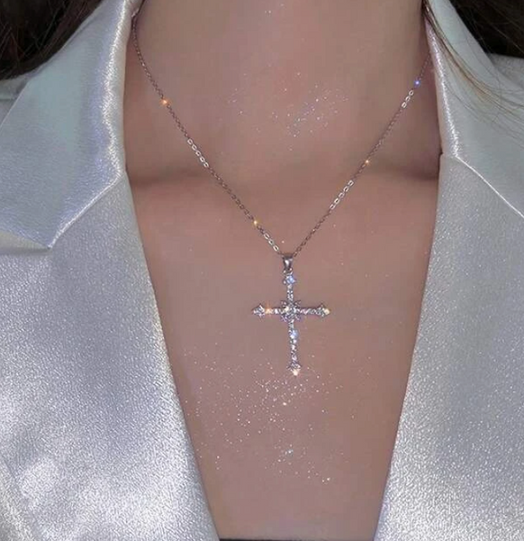 Cubic Zirconia Cross Necklace