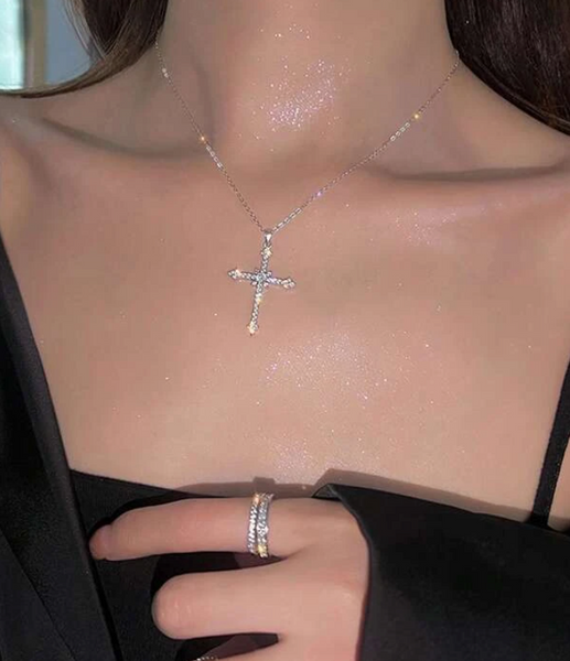 Cubic Zirconia Cross Necklace