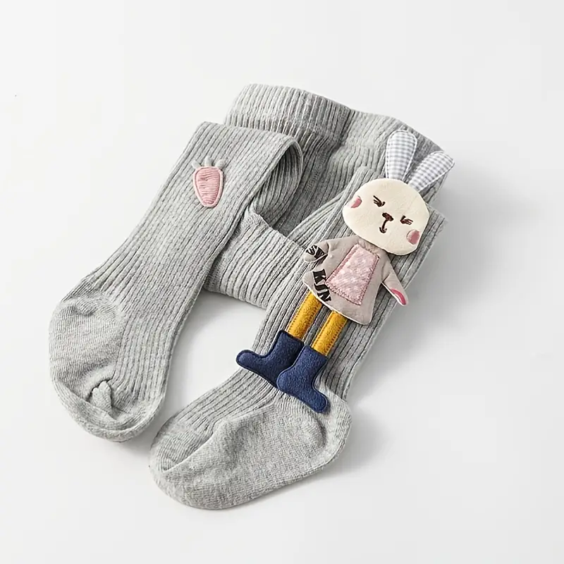 Girl's Grey Rabbit Pantyhose Easter Leggings