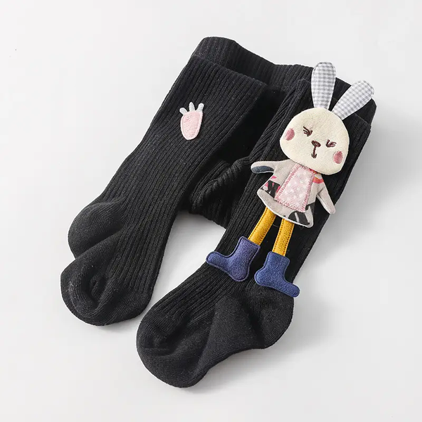 Girl's Black Rabbit Pantyhose Easter Leggings