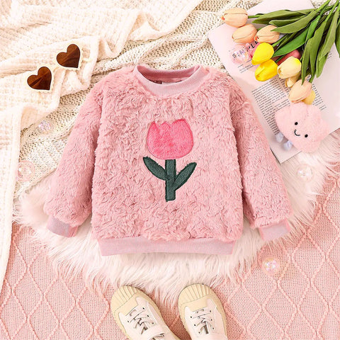 Pink Fuzzy Shirt (Size 2Y)