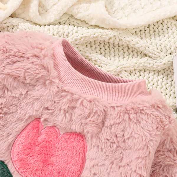 Pink Fuzzy Shirt (Size 2Y)