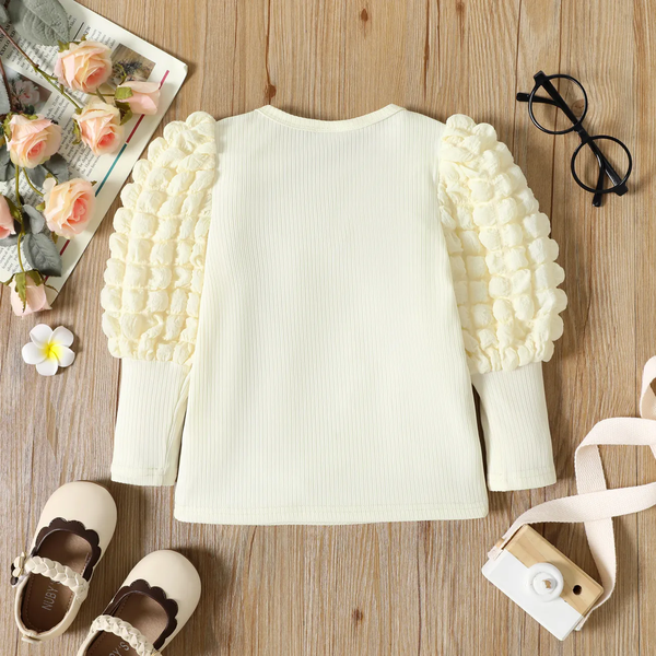 Toddler Girl Puff-sleeve Tee (3 Years old)
