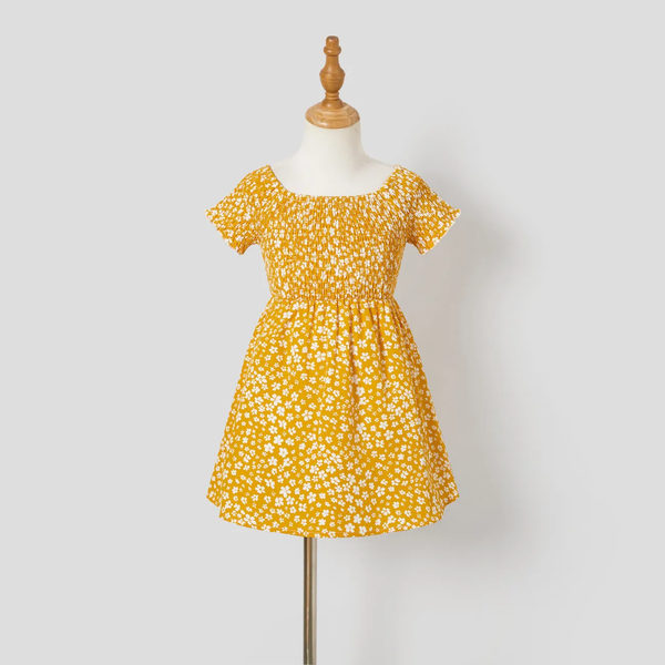 Off-shoulder Smocked Dress (3-4 Years & Women S)