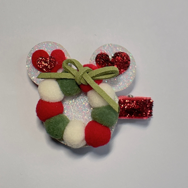 Mouse Ears Christmas Santa Hair Clips