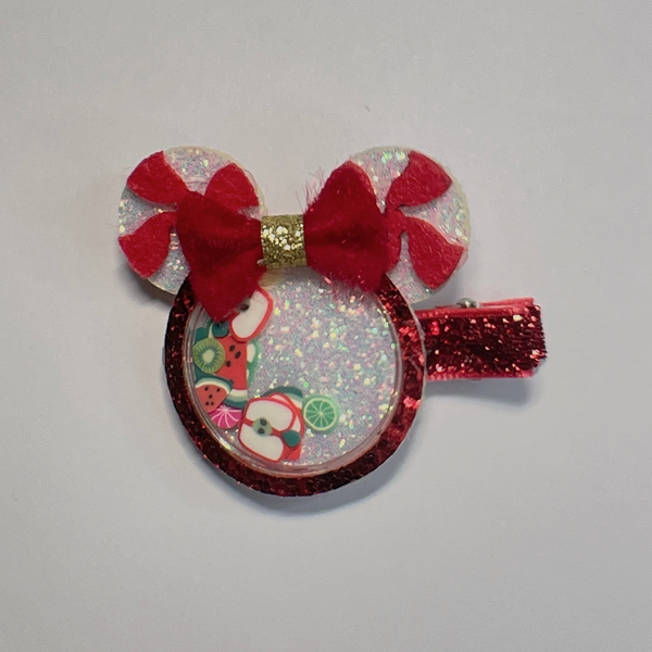 Mouse Ears Christmas Santa Hair Clips