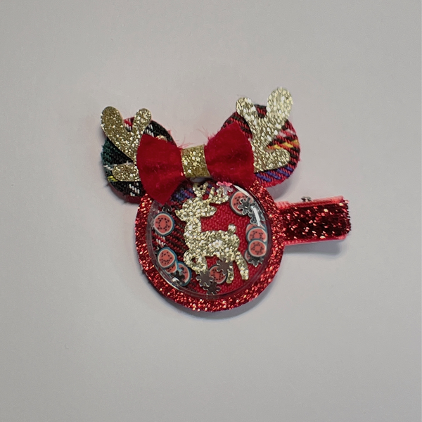 Mouse Ears Christmas Santa Hair Clips