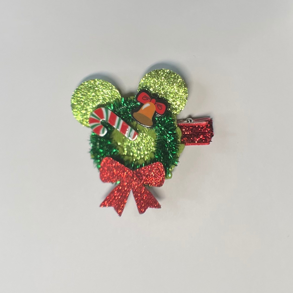 Mouse Ears Christmas Santa Hair Clips