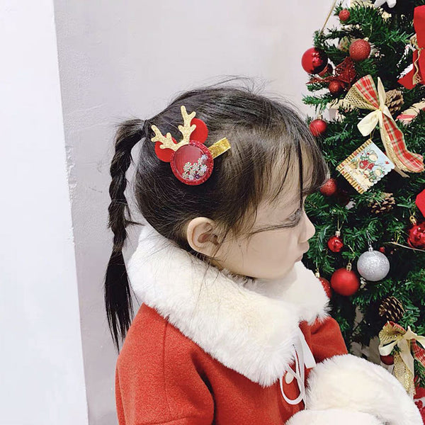 Mouse Ears Christmas Santa Hair Clips