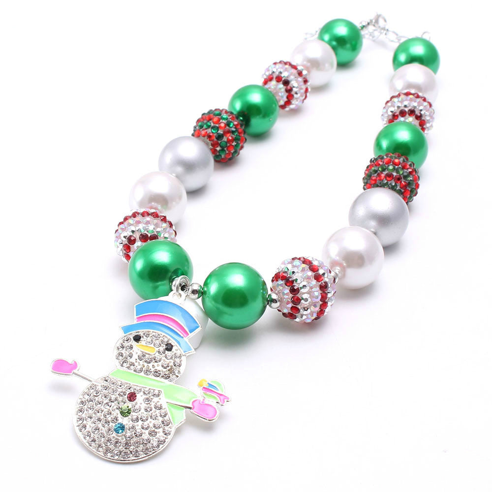 Christmas Snowman Chunky Necklace