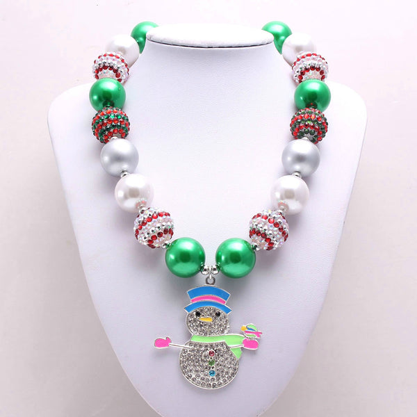 Christmas Snowman Chunky Necklace