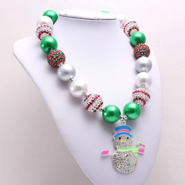 Christmas Snowman Chunky Necklace