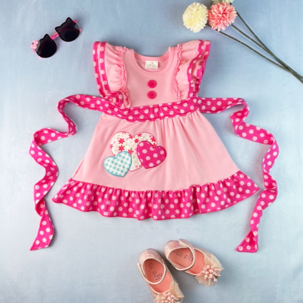 Girl's Pink Hearts Dress