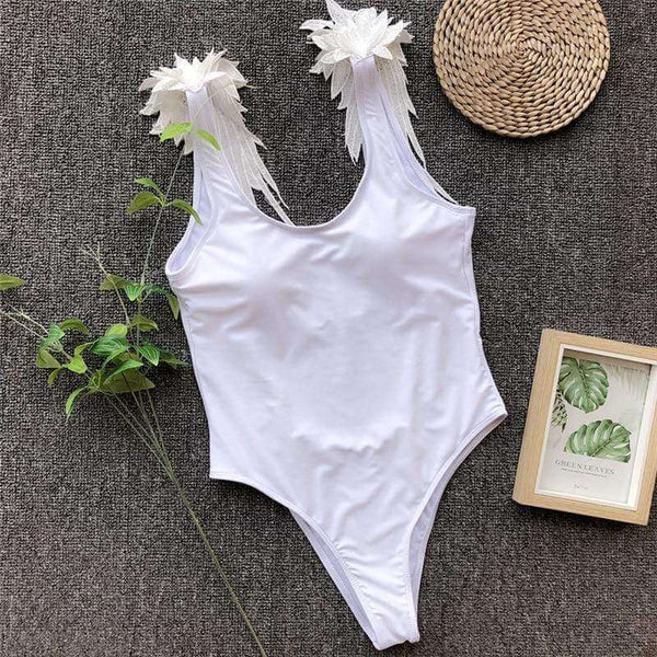 Matching Mother Daughter Angel Wings Swimsuit - White